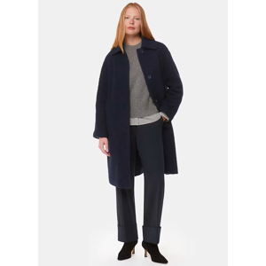 Whistles Navy Romy Boucle Coat